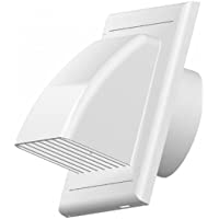 Vents – Rejilla de ventilación con revestimiento con válvula de conducto 100 mm de diámetro ABS blanco exterior Campana